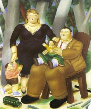 Fernando Botero Painting - Family Fernando Botero